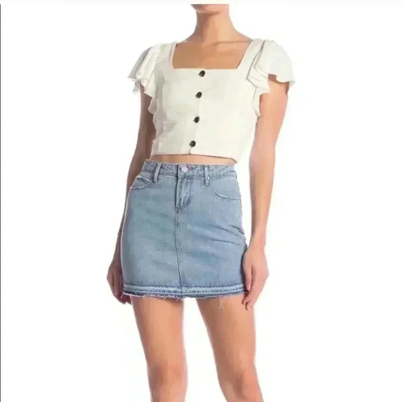 Article of Society Stacy Denim Jean Mini Skirt Size 28 Cowgirl Boho Western - Picture 3 of 4
